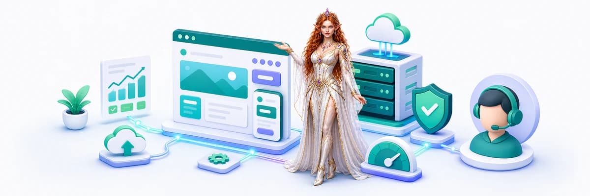 Lily presenting managed website hosting with performance, security, backups, and support